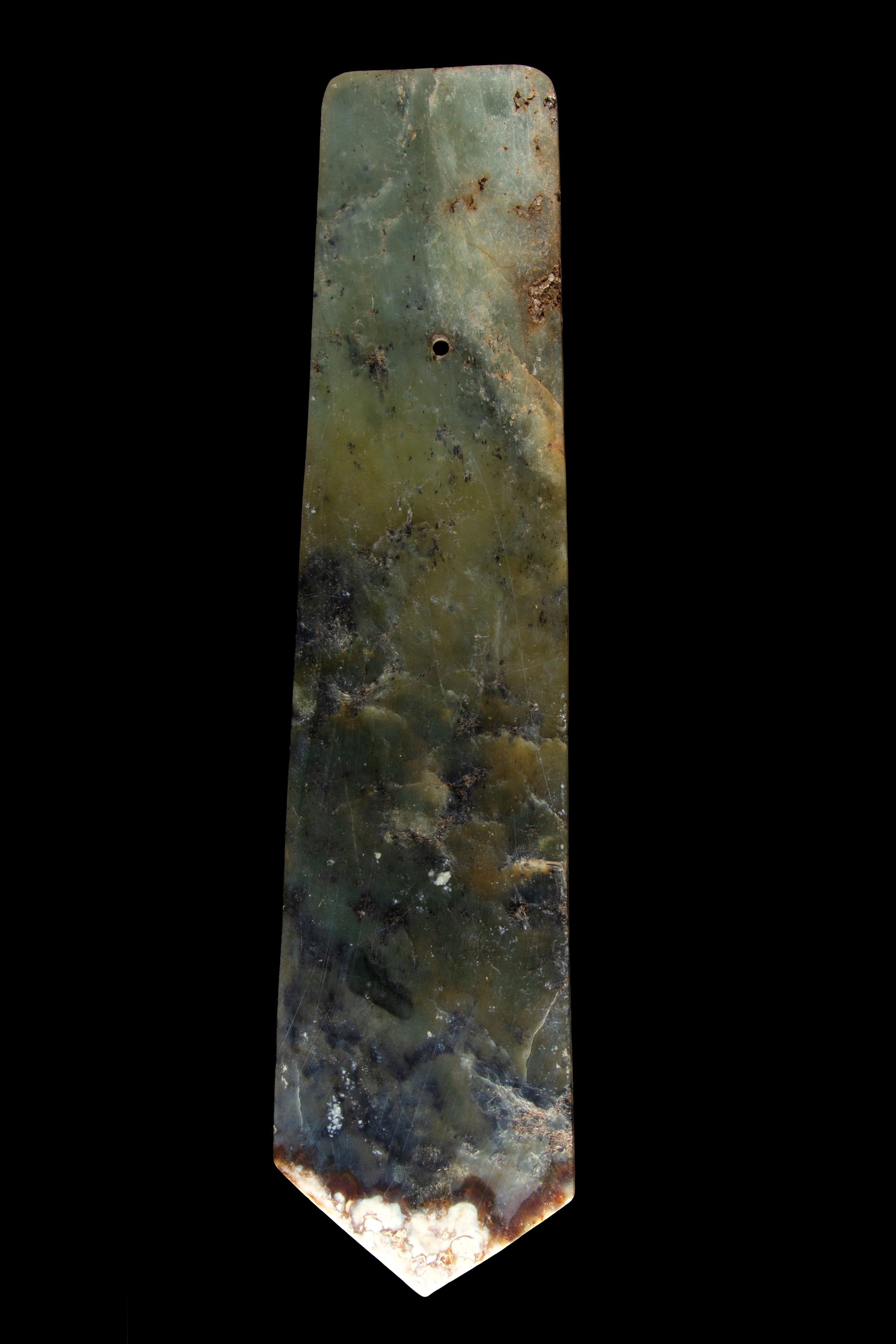 Lama cerimoniale arcaica in giada verde