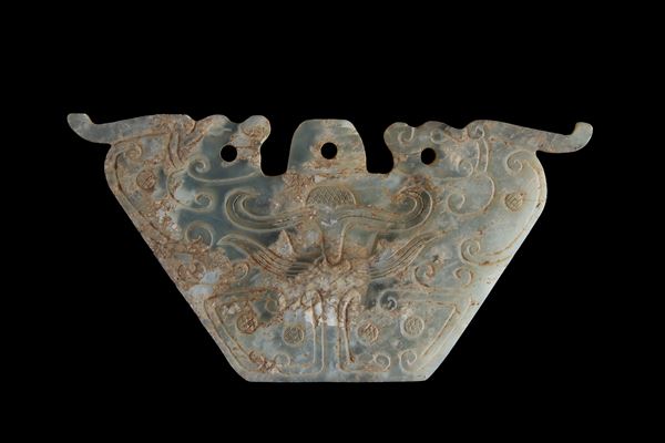 Engraved jade pendant