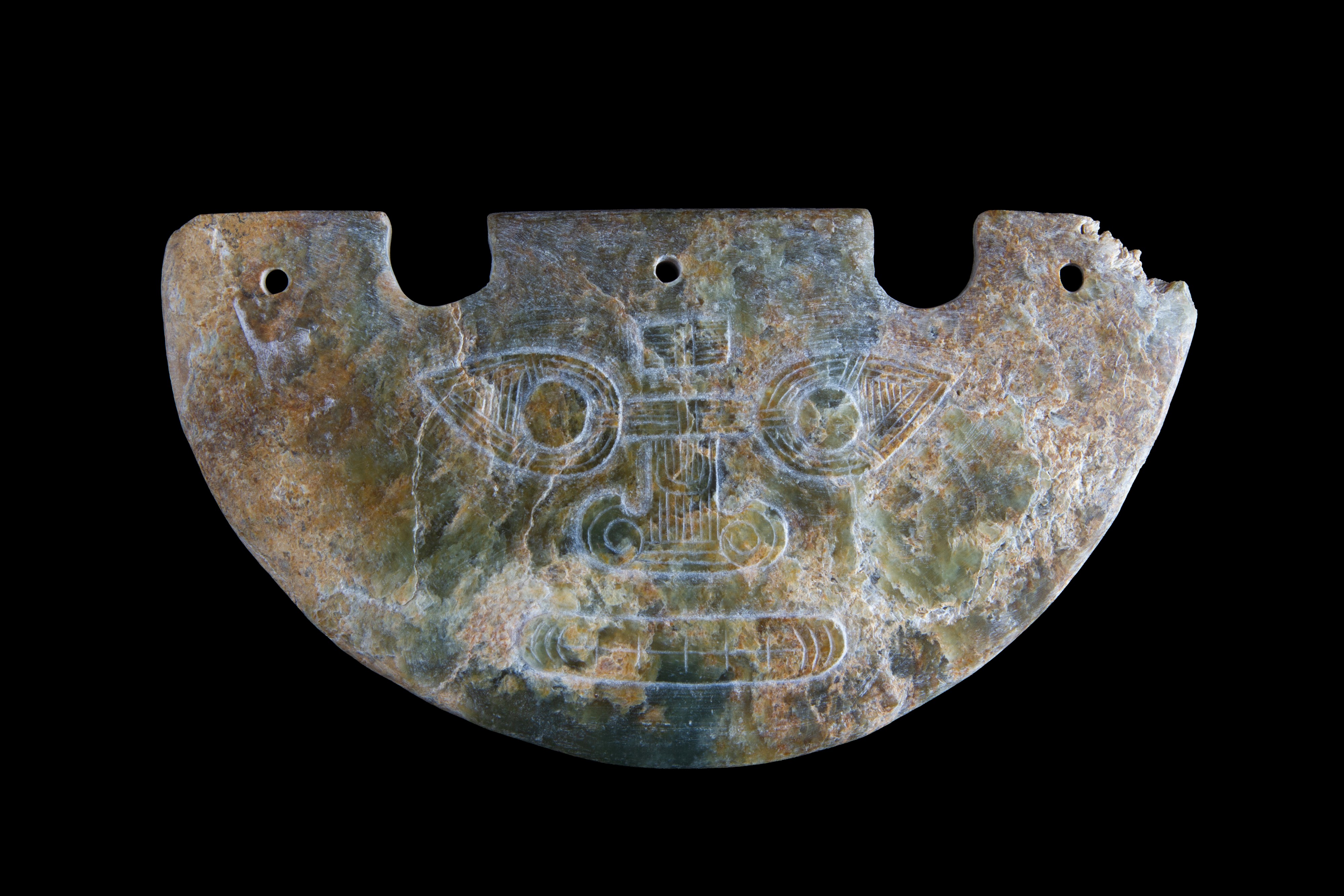 Pendente in giada a forma di maschera