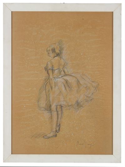 Ballerina, tecnica mista su carta