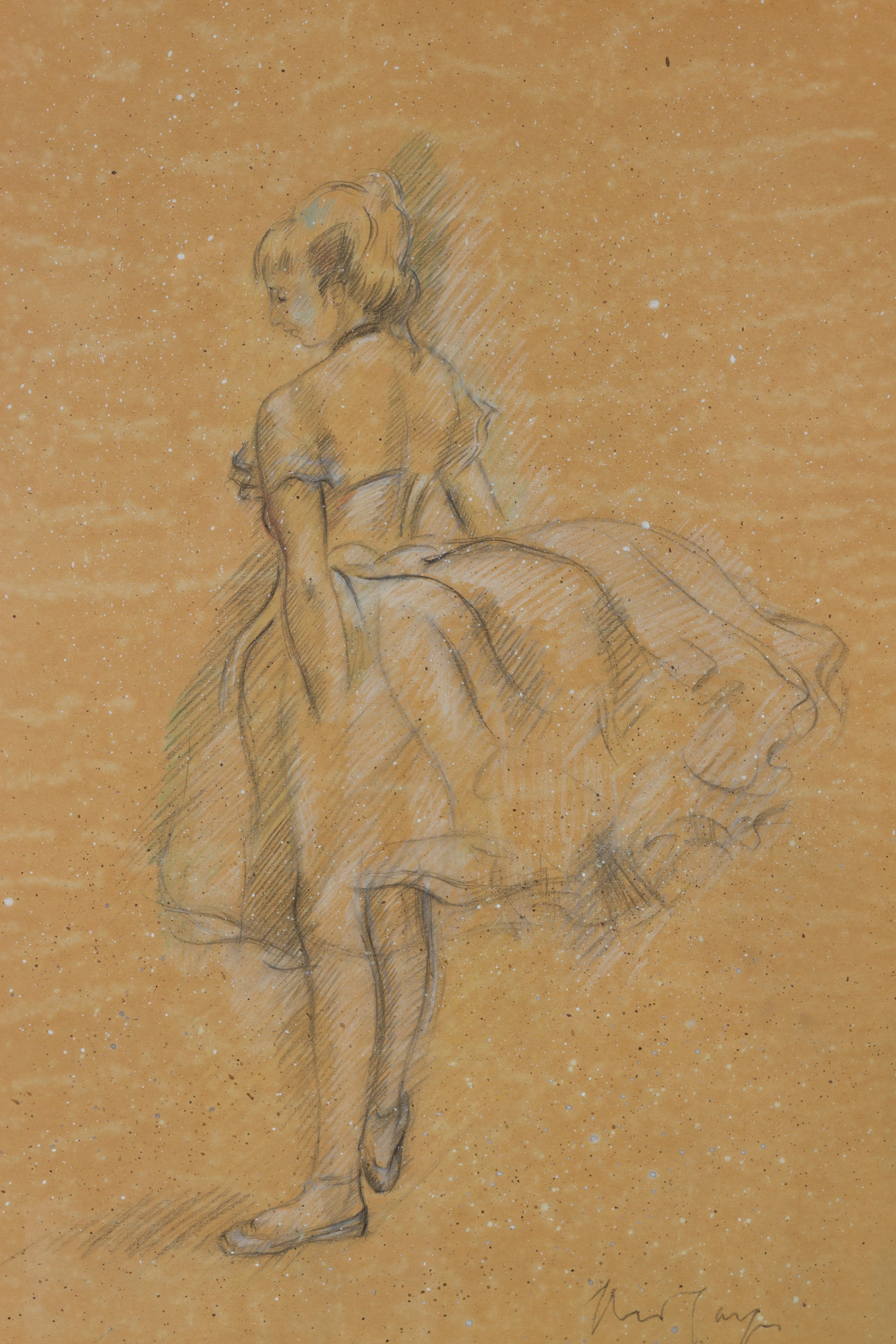 Aldo Carpi - Ballerina, tecnica mista su carta