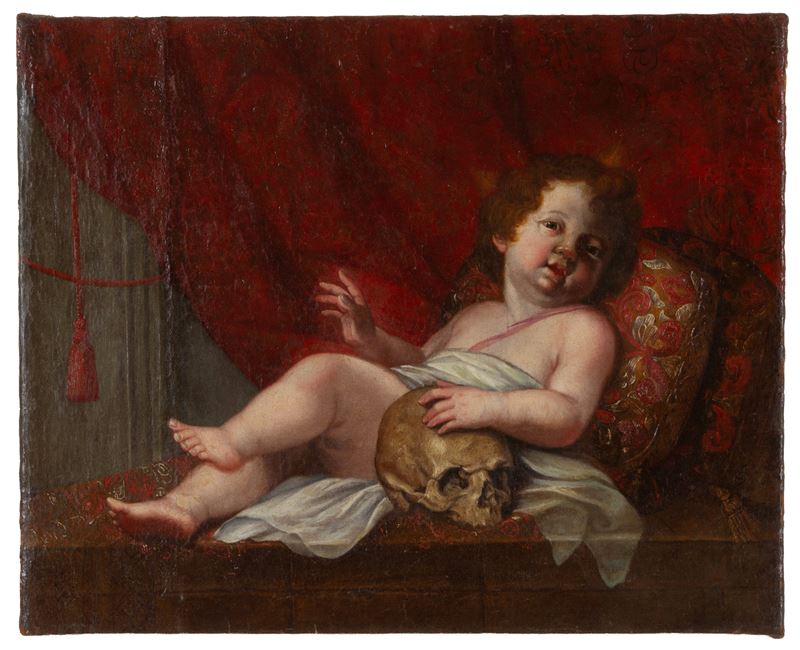 Autore sconosciuto, Vanitas, olio su tela