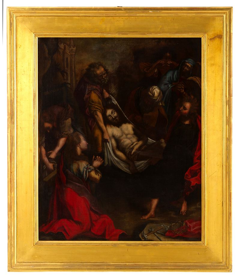 Autore non identificato, Deposizione, olio su tela