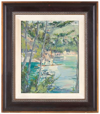 Paesaggio costiero, olio su tela