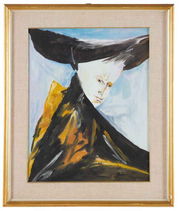 REMO BRINDISI - Acrilico "FIGURA FEMMINILE"