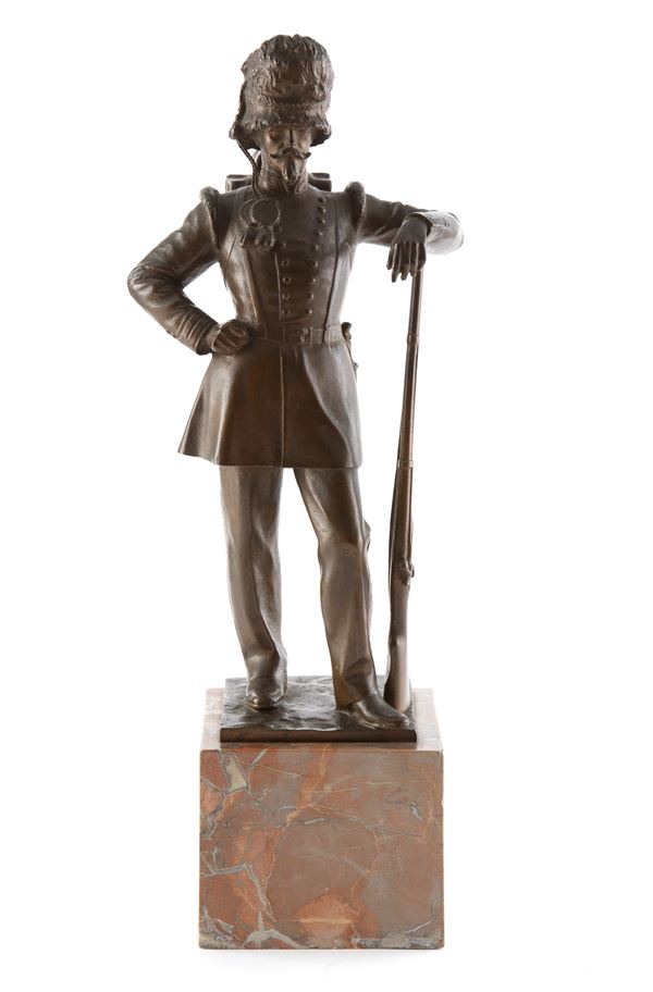 Bronze sculpture "SOLDIER OF THE SARDINIAN GRENADIERS"