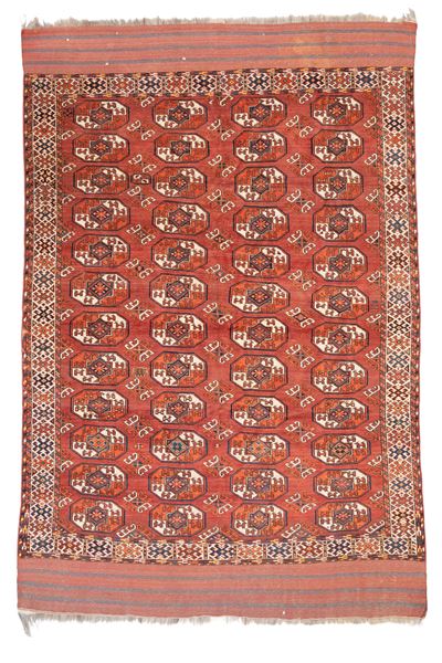 Tappeto Turcomanno, Inizio XX secolo, dimensioni 240x190 cm