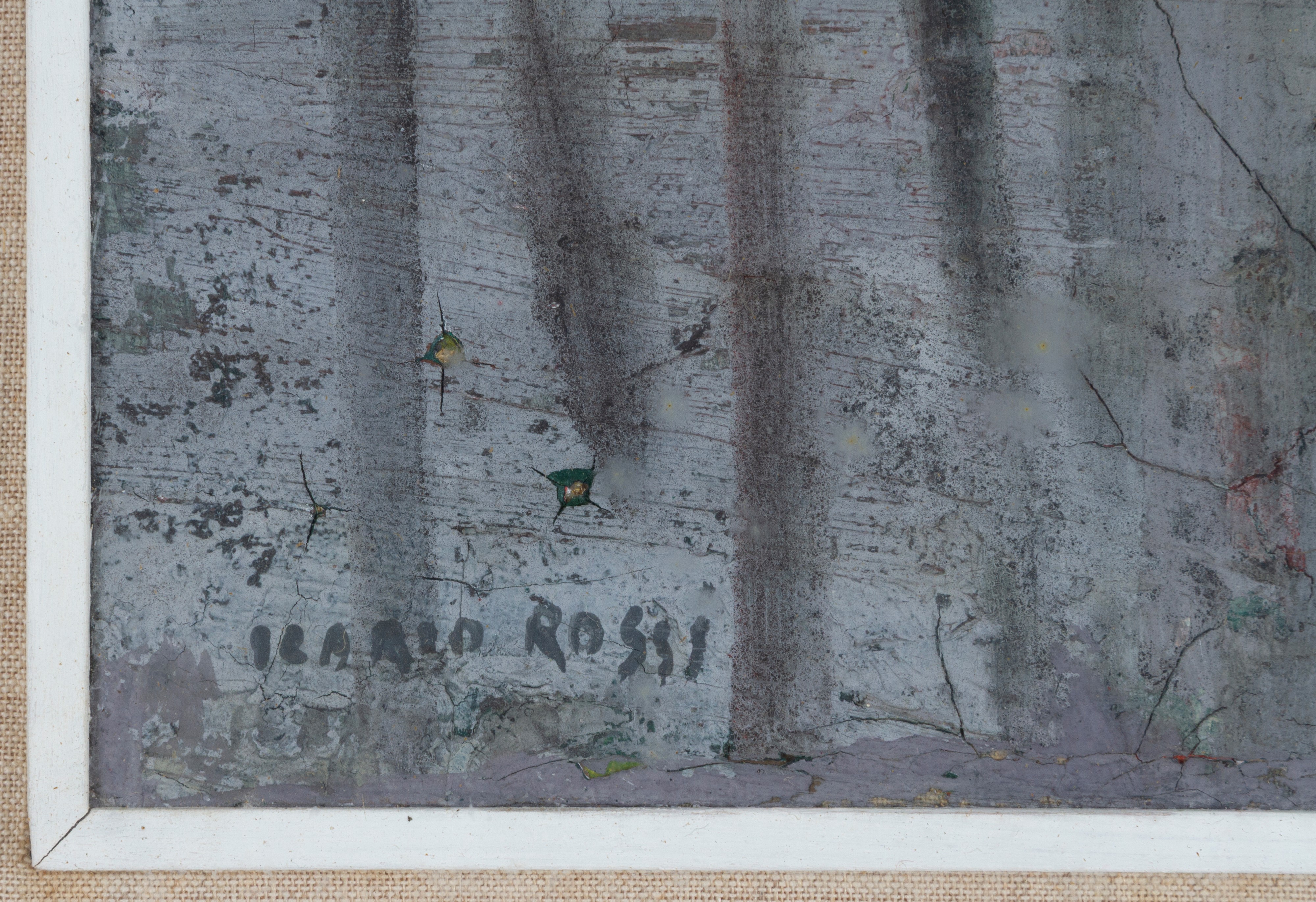 Ilario Rossi - Grigio con ringhiera, olio e tempera su tela