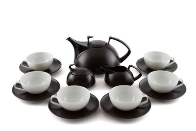 Rosenthal, Servizio da tè in porcellana bianca e nera