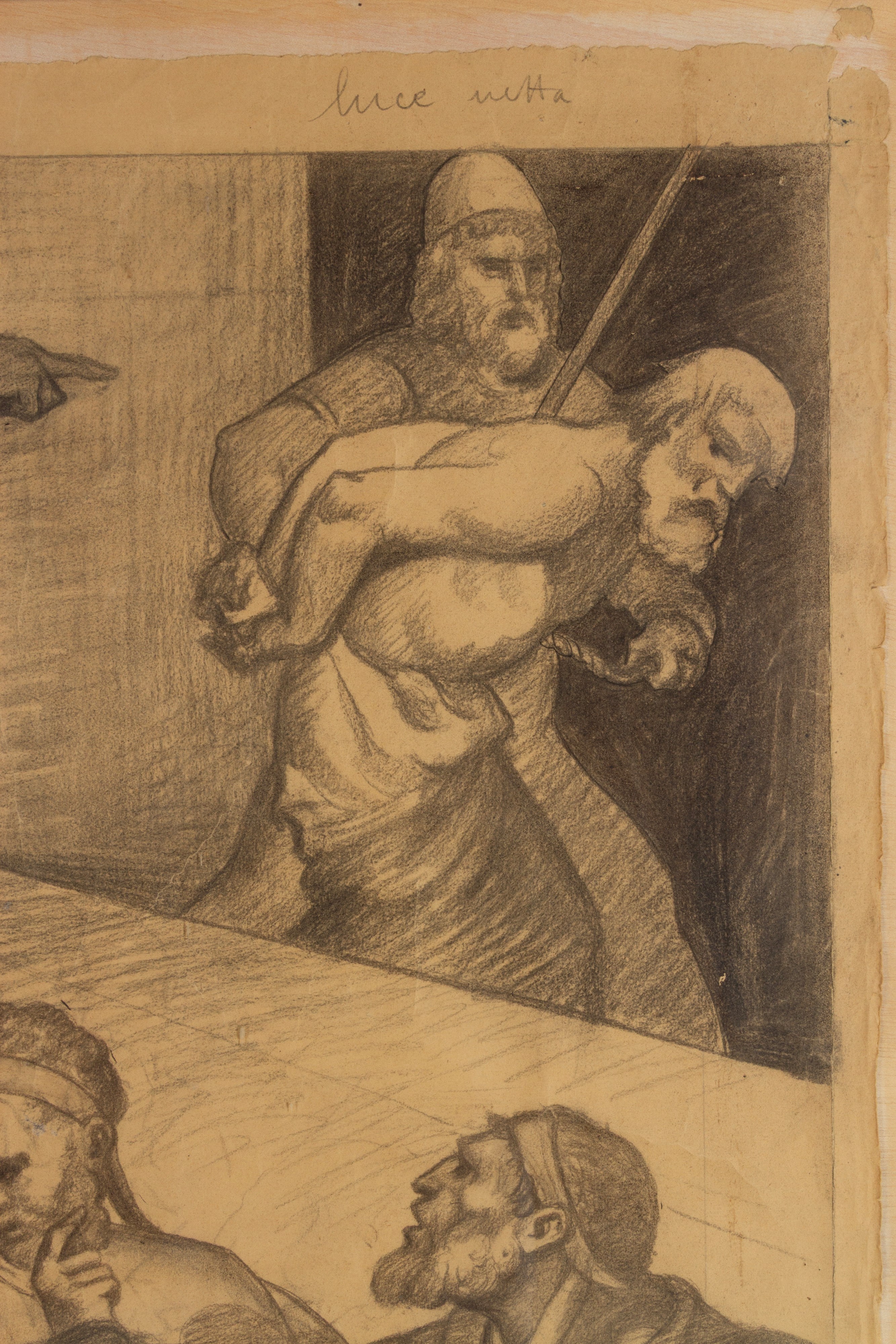 Artista anonimo, Bozzetto preparatorio per 'Banchetto', carboncino su carta