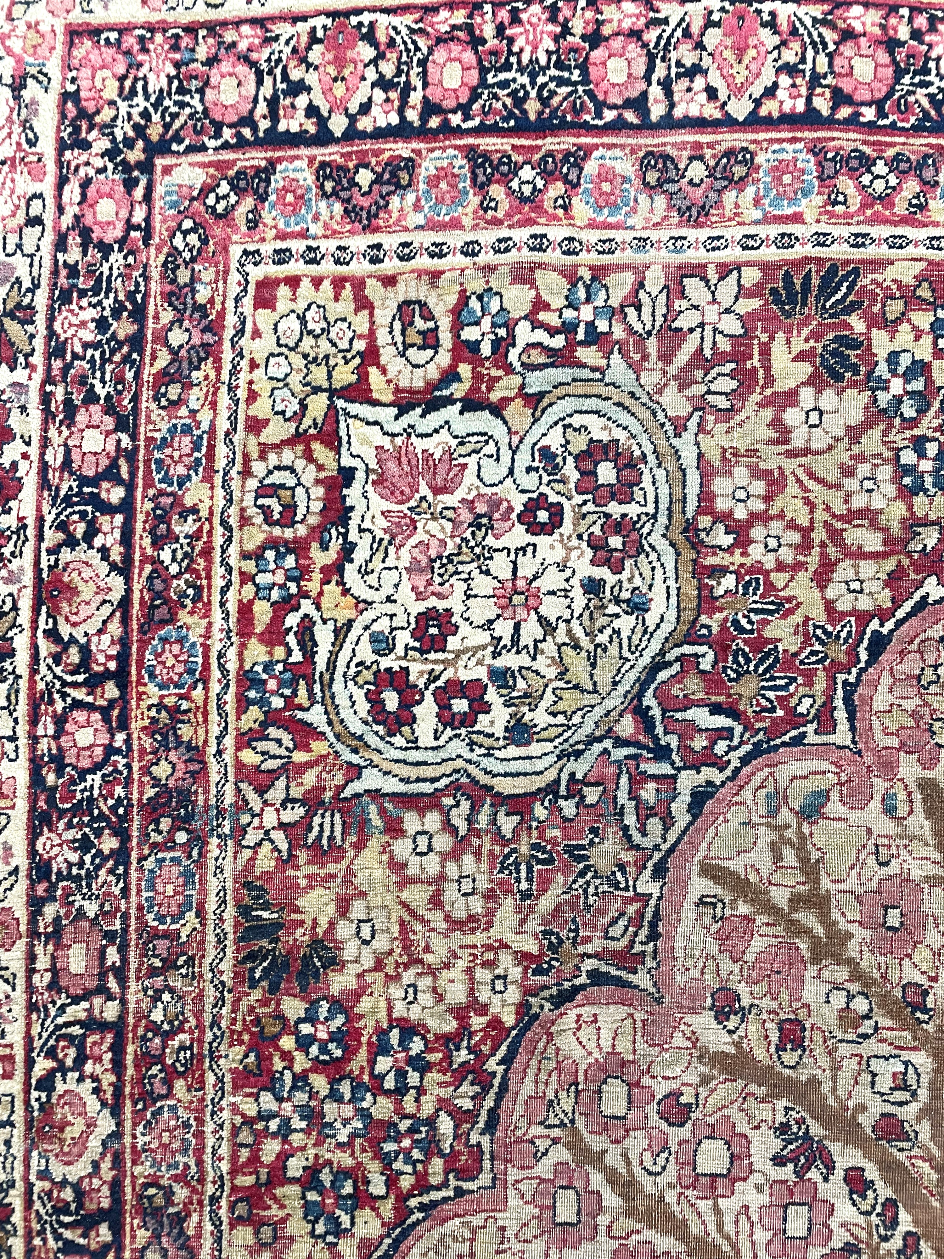 Tappeto Kirman Laver, Persia, fine XIX secolo, circa 394x269 cm
