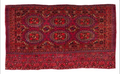 Tappeto Tekkè Torba, Turkestan Occidentale, 146x80 cm
