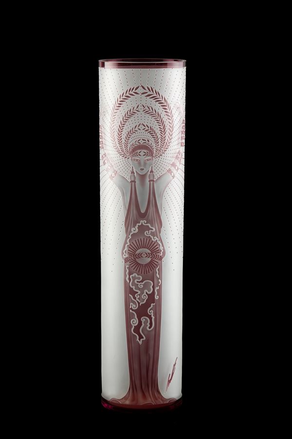 DE TIRTOFF ROMAIN ERTE' - Vaso Diana in cristallo. SEVENARTS