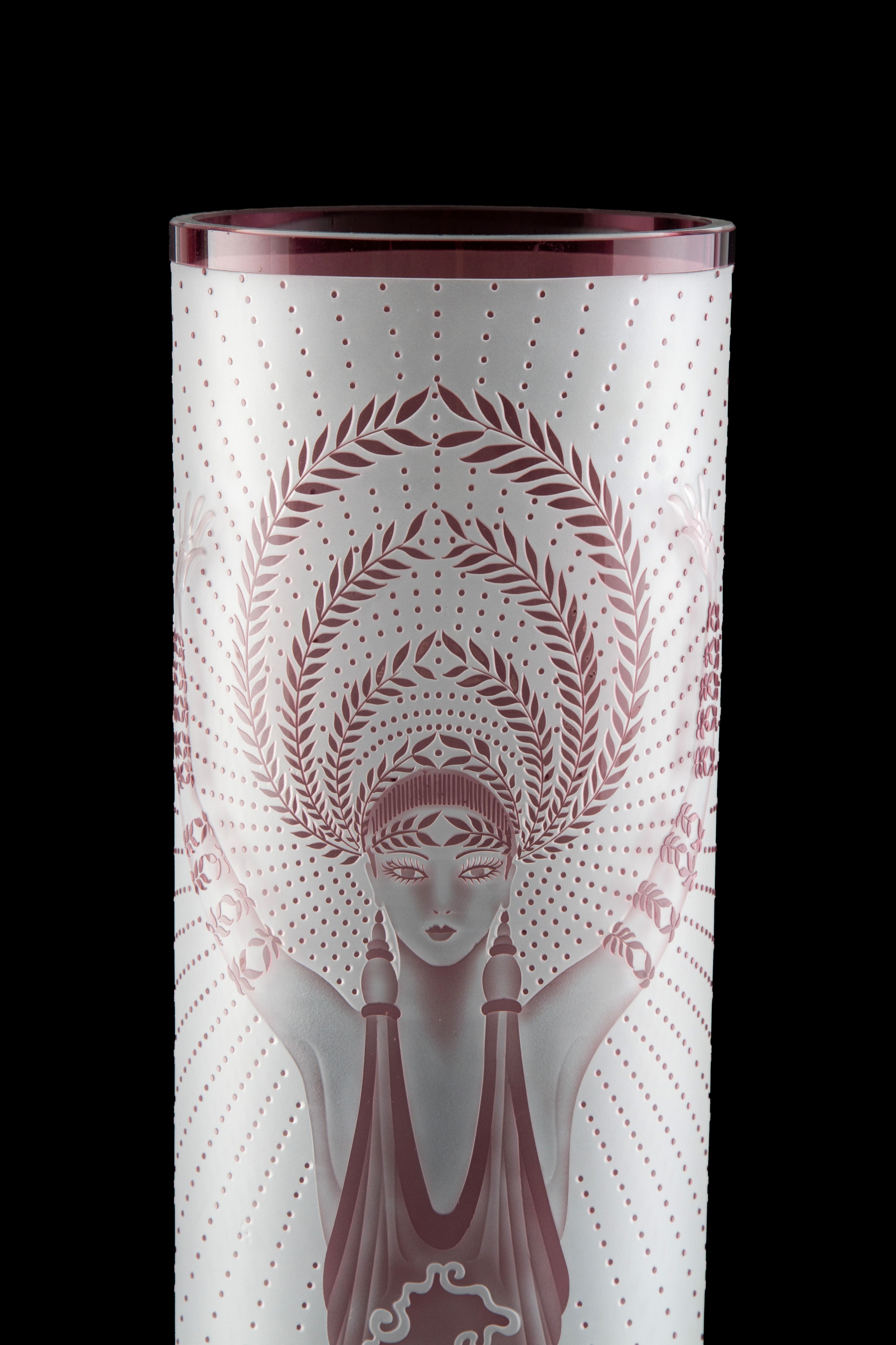 De Tirtoff Romain Erte' - Vaso Diana in cristallo, 50x13 cm, Esemplare 142/300