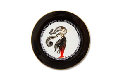 ERTE', Piatto 'FLAMES D'AMOUR', porcellana Bone China, 1985