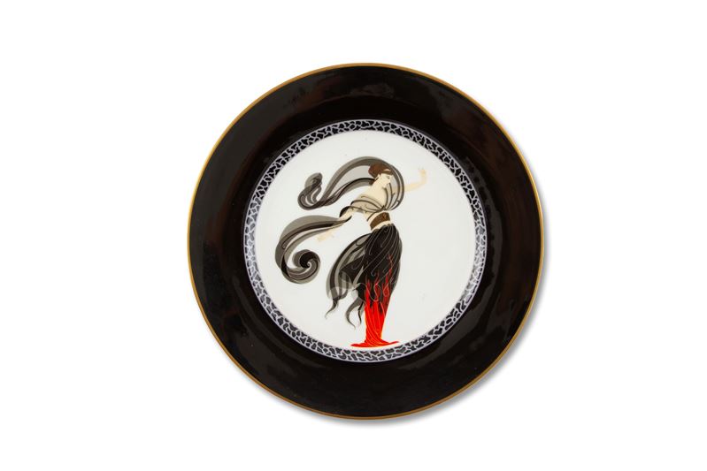 ERTE', Piatto 'FLAMES D'AMOUR', porcellana Bone China, 1985