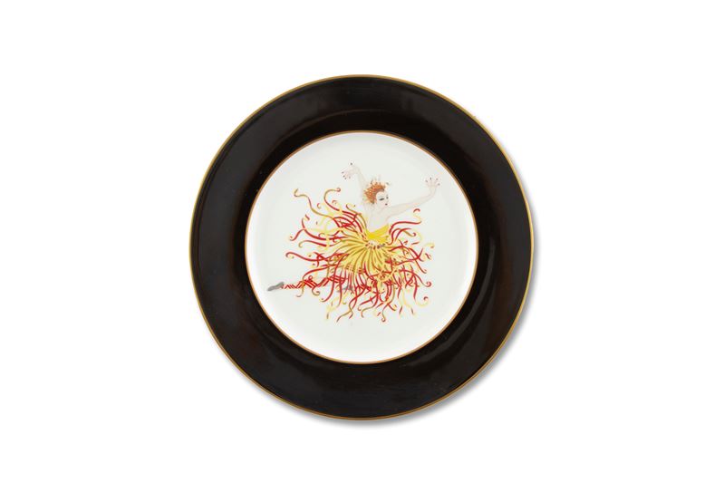 ERTE', Piatto 'APPLAUSE', porcellana Bone China, 1985