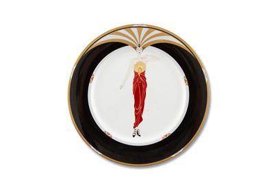 ERTE', Piatto 'LE SOLEIL EBONY', porcellana Bone China, 1985