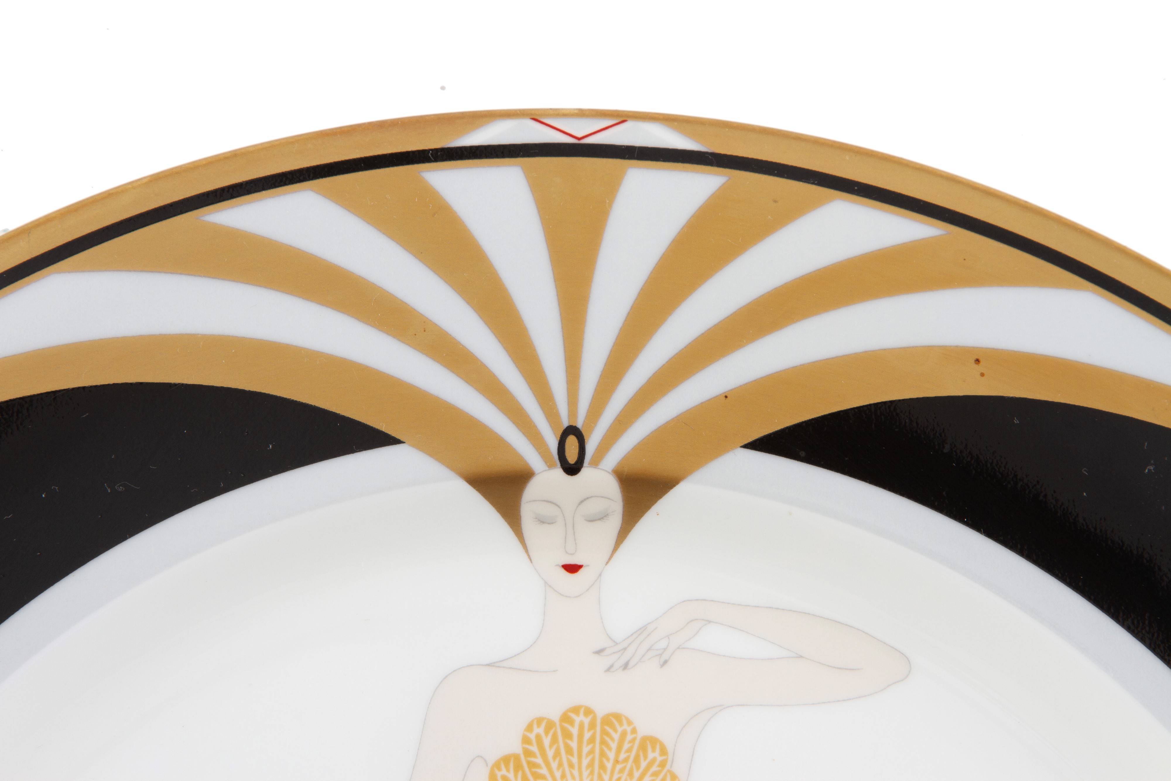 ERTE', Piatto 'LE SOLEIL EBONY', porcellana Bone China, 1985