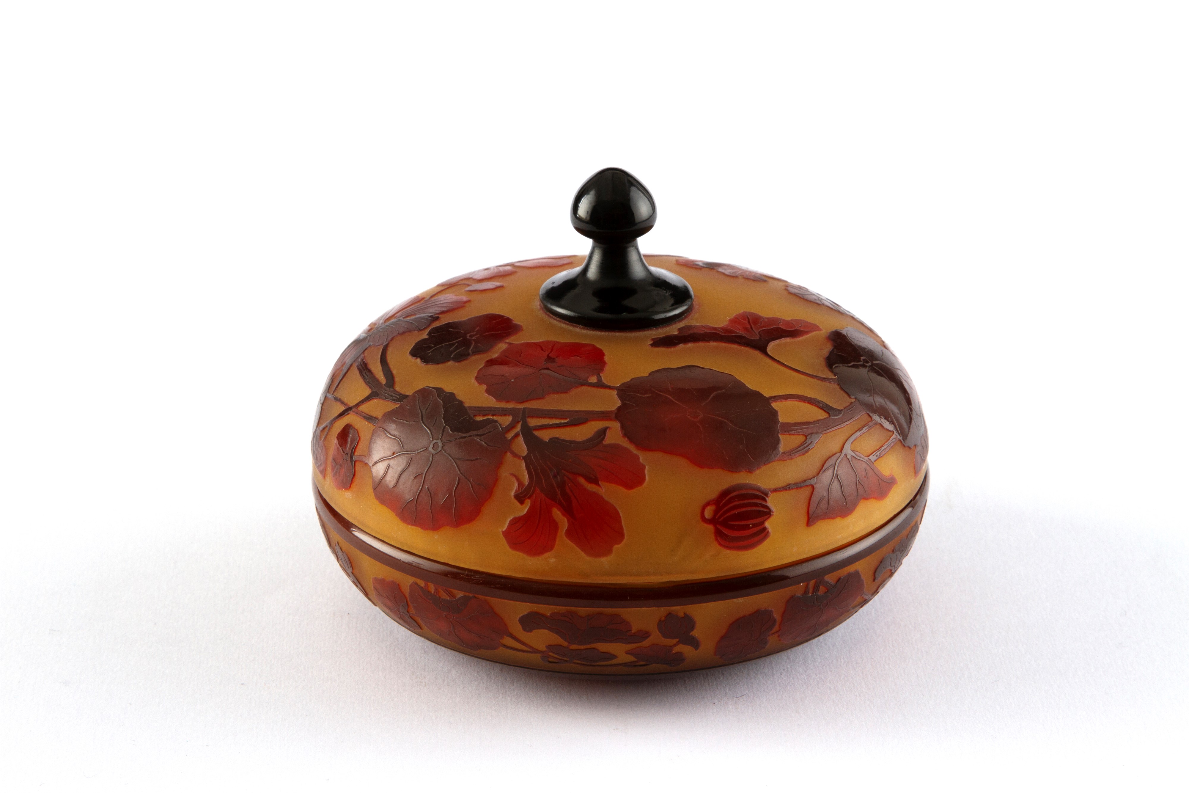 Paul Nicolas D'argental - Vaso con coperchio in vetro decorato