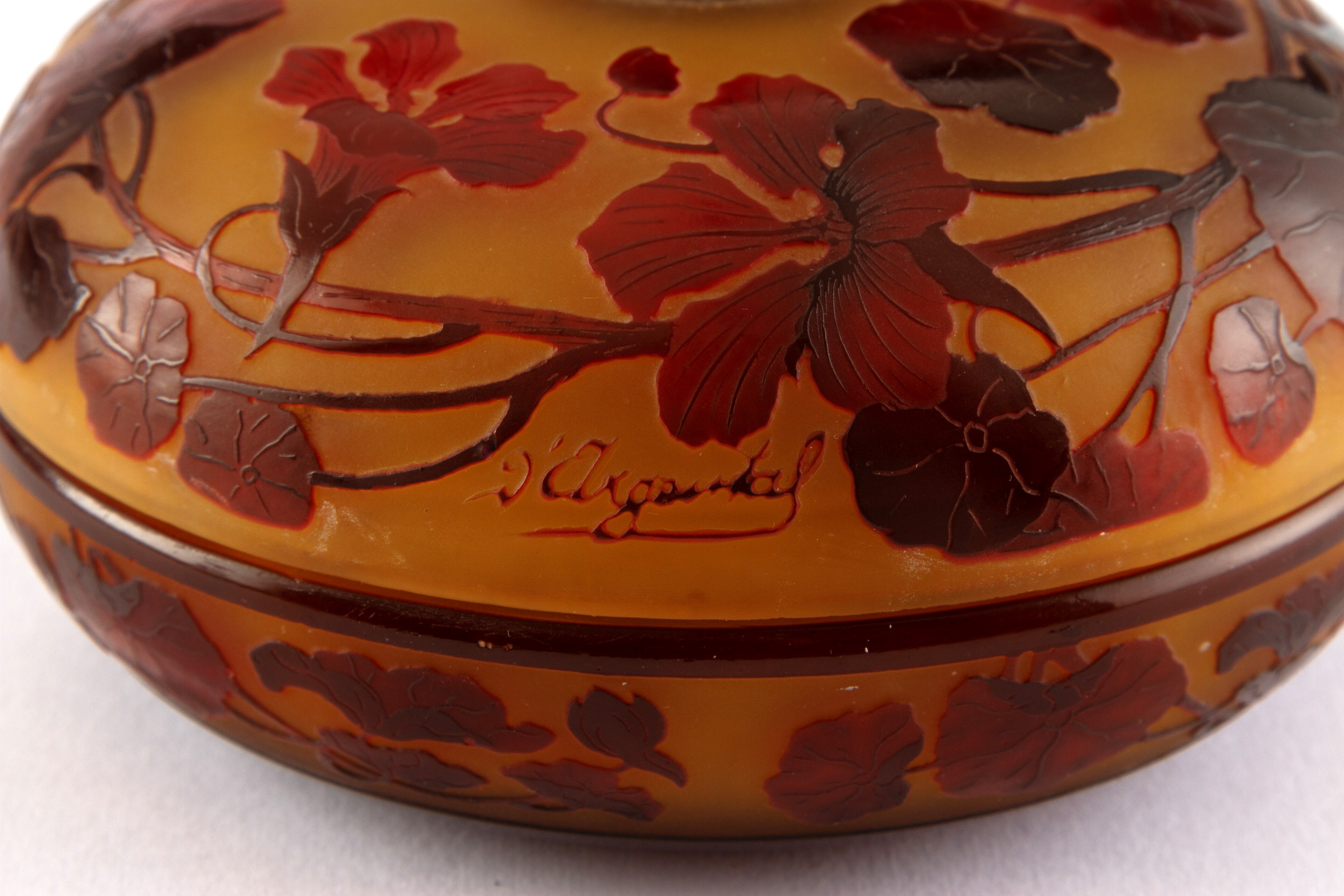 Paul Nicolas D'argental - Vaso con coperchio in vetro decorato