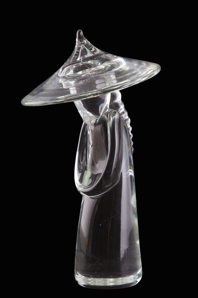 Scultura in vetro 'Personaggio orientale'