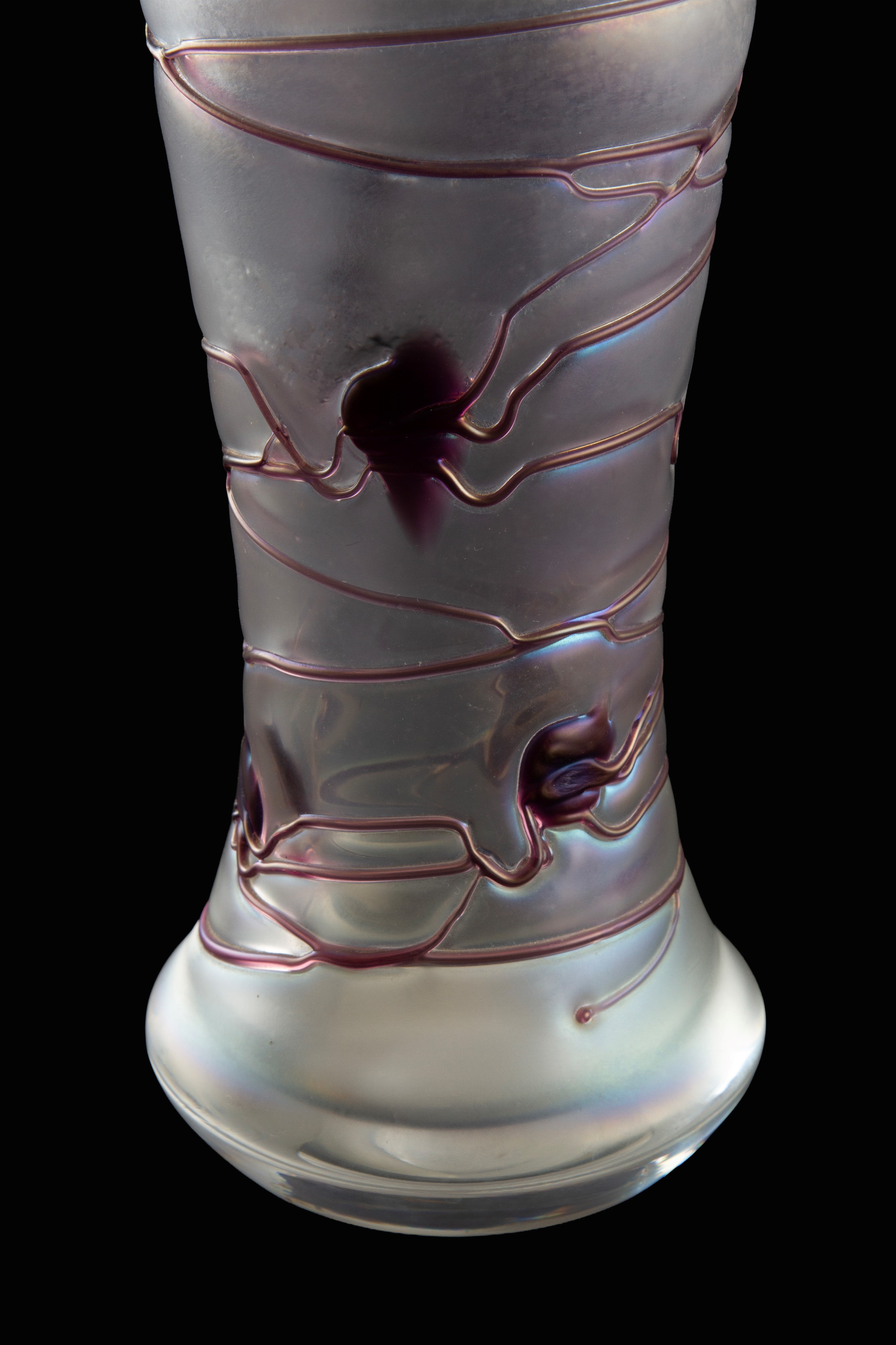 VON POSCHINGER, Vaso in vetro con decorazioni in pasta di vetro