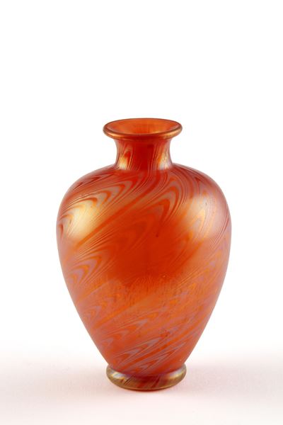 Vasetto in vetro di Murano, iridescente, altezza 13,5 cm ca.