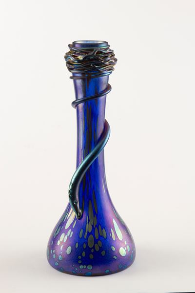 Vaso in vetro iridescente, attribuito a Loetz