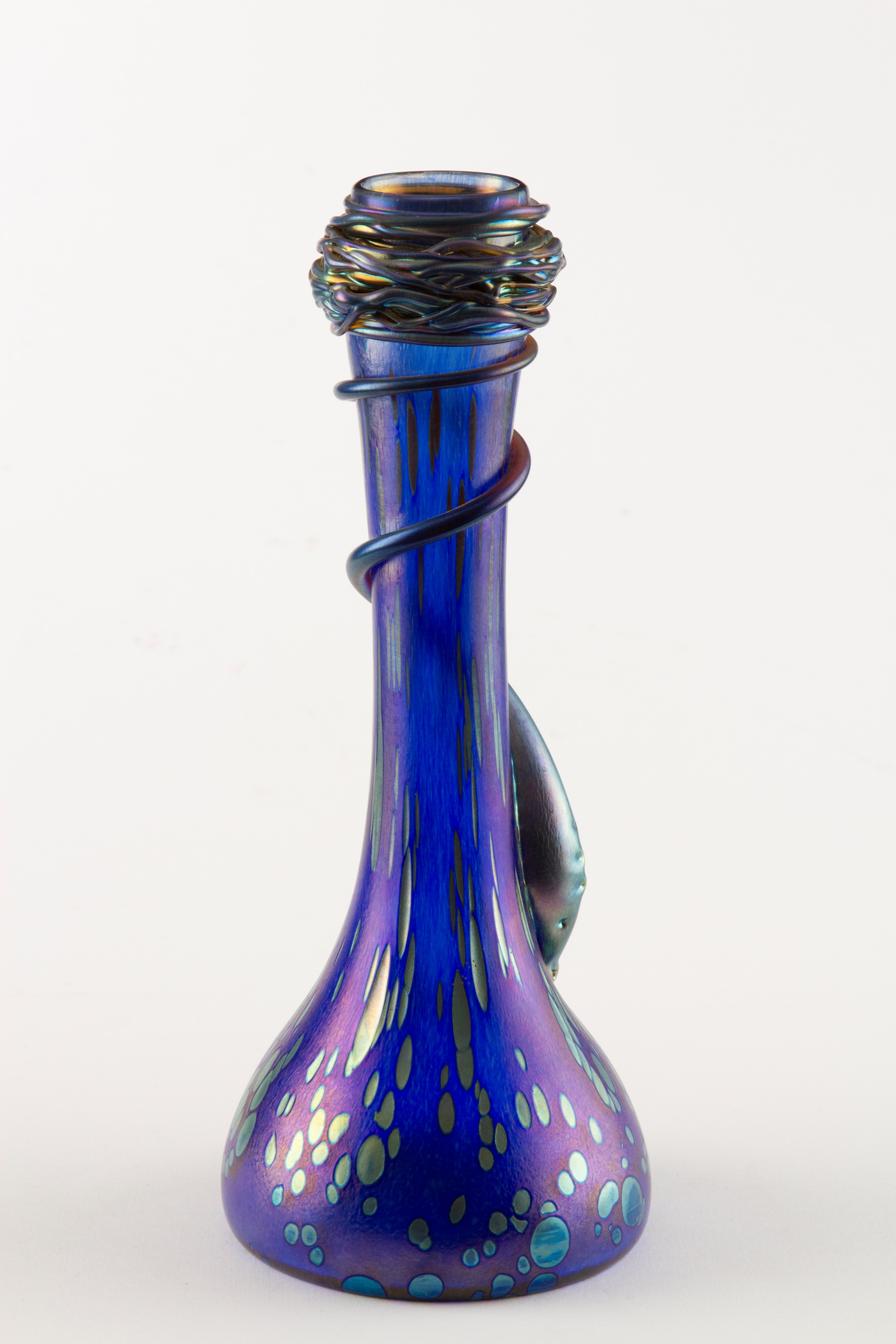 Vaso in vetro iridescente, attribuito a Loetz