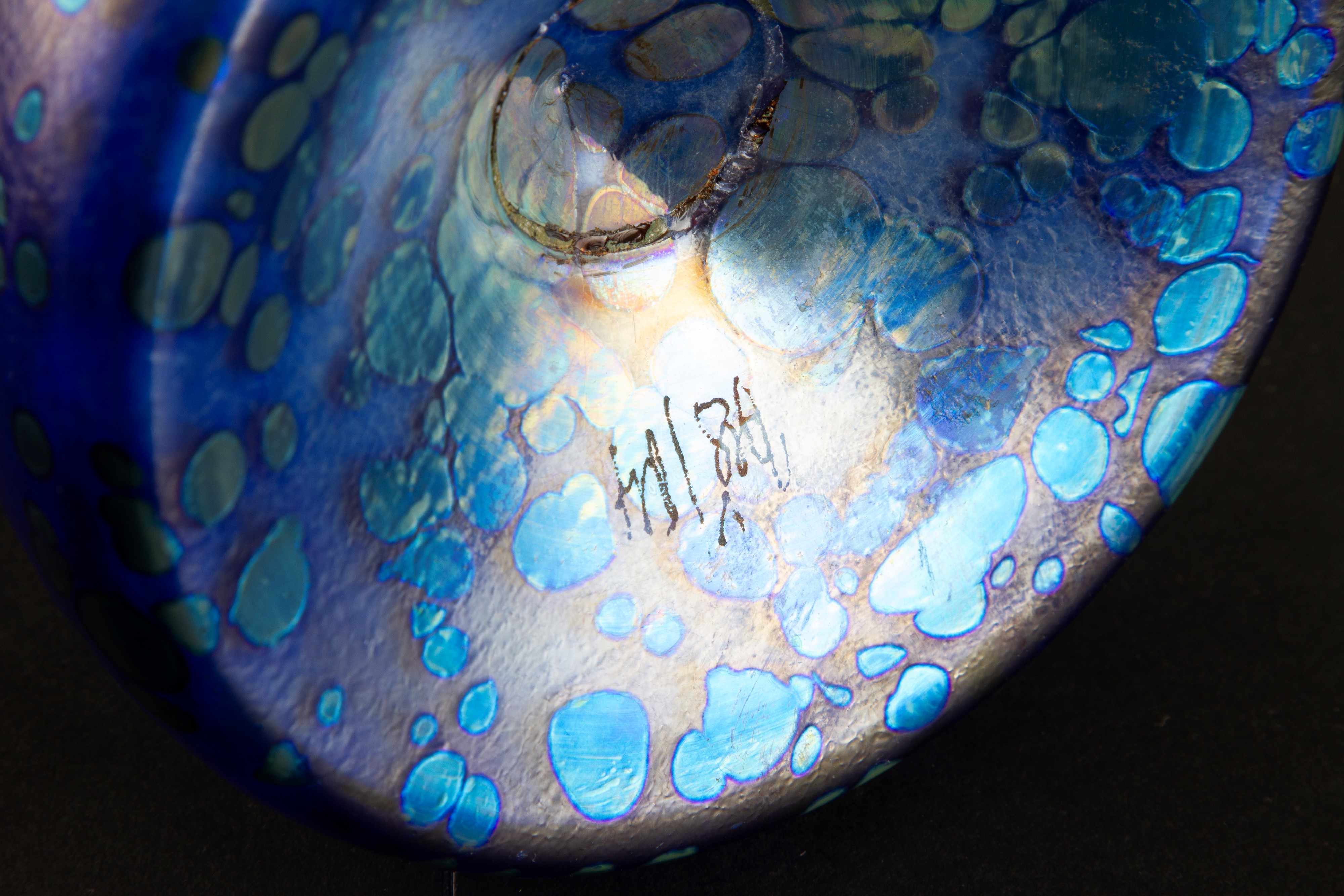 Vaso in vetro iridescente, attribuito a Loetz