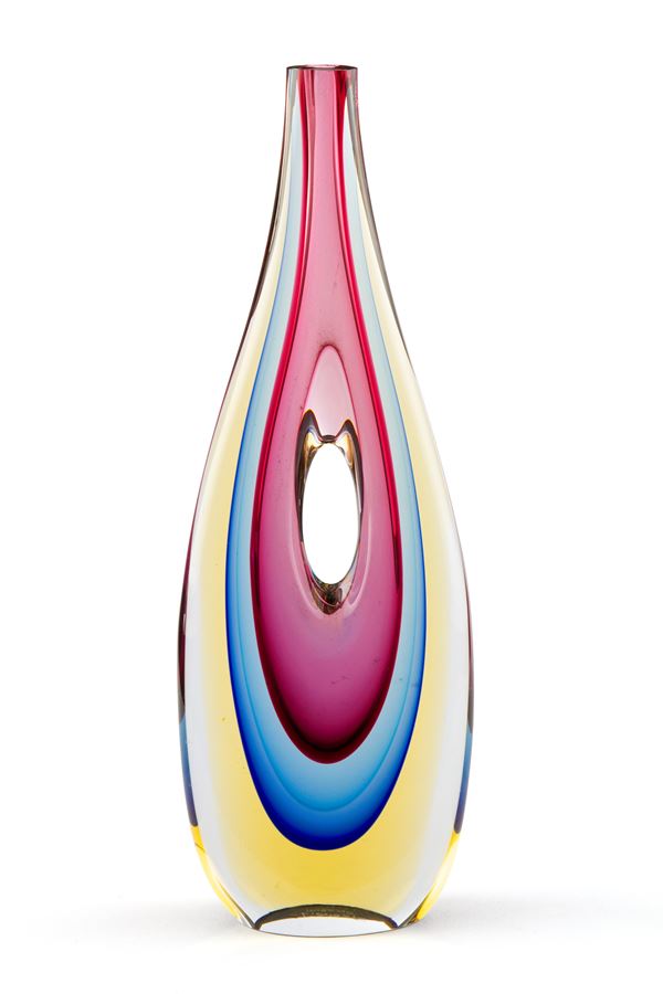 LUIGI ONESTO - Vaso in vetro sommerso