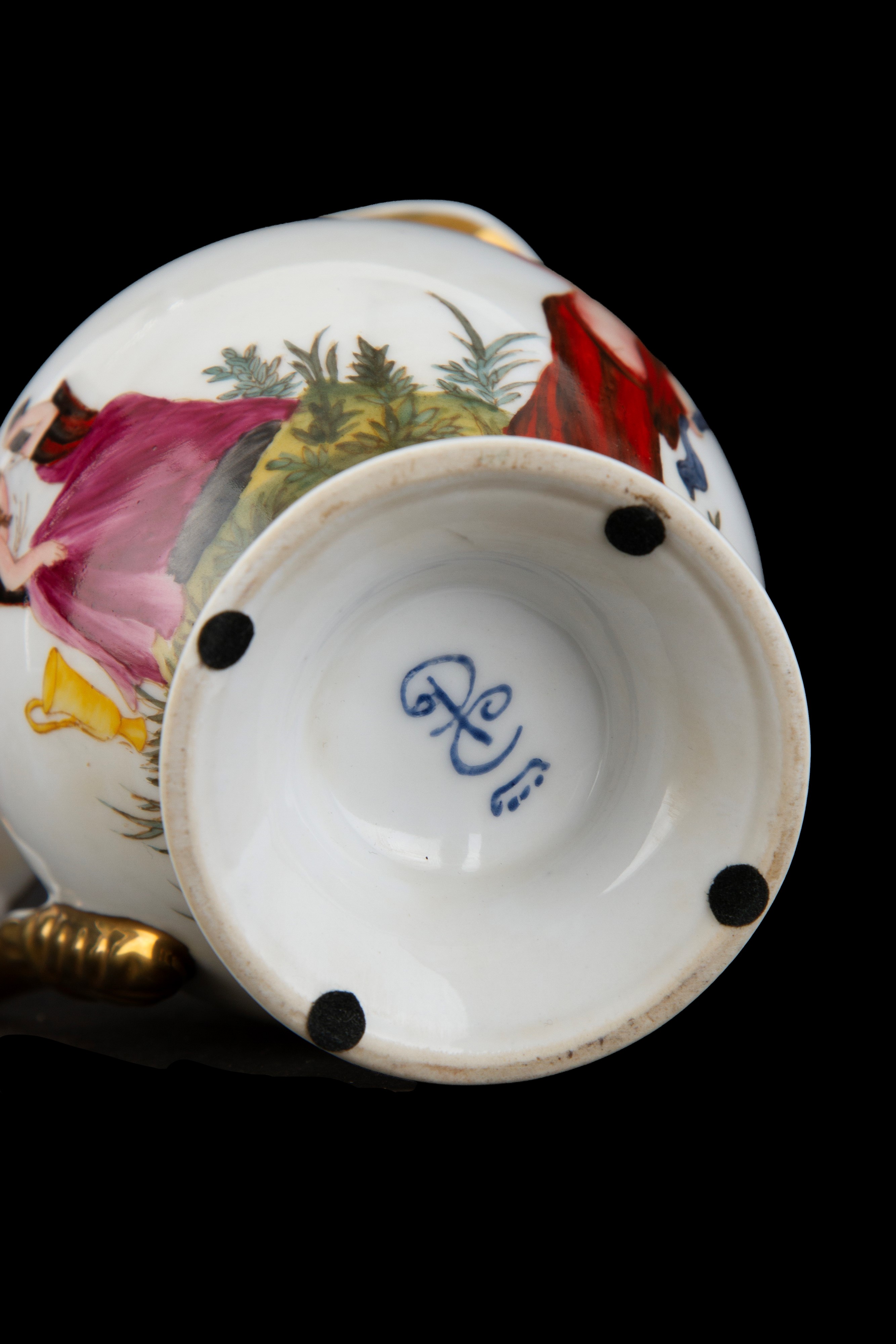 Servizio da caffè tête-à-tête in porcellana neoclassica, Fine XIX secolo