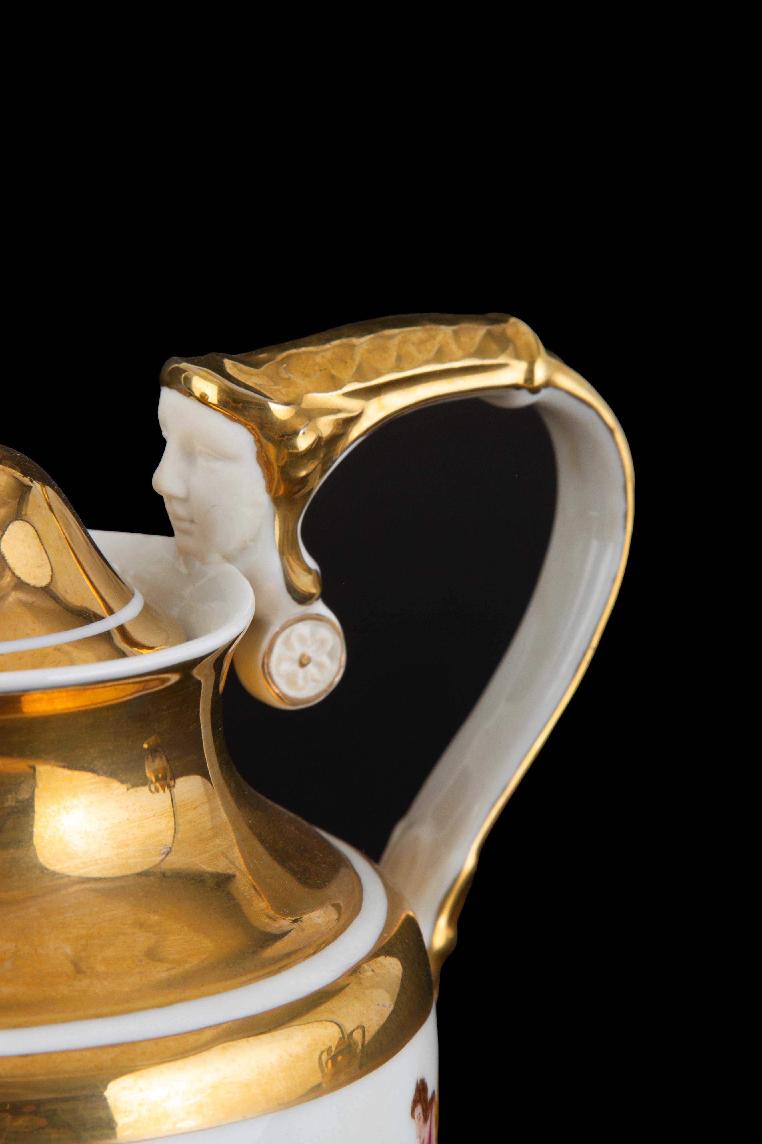 Servizio da caffè tête-à-tête in porcellana neoclassica, Fine XIX secolo