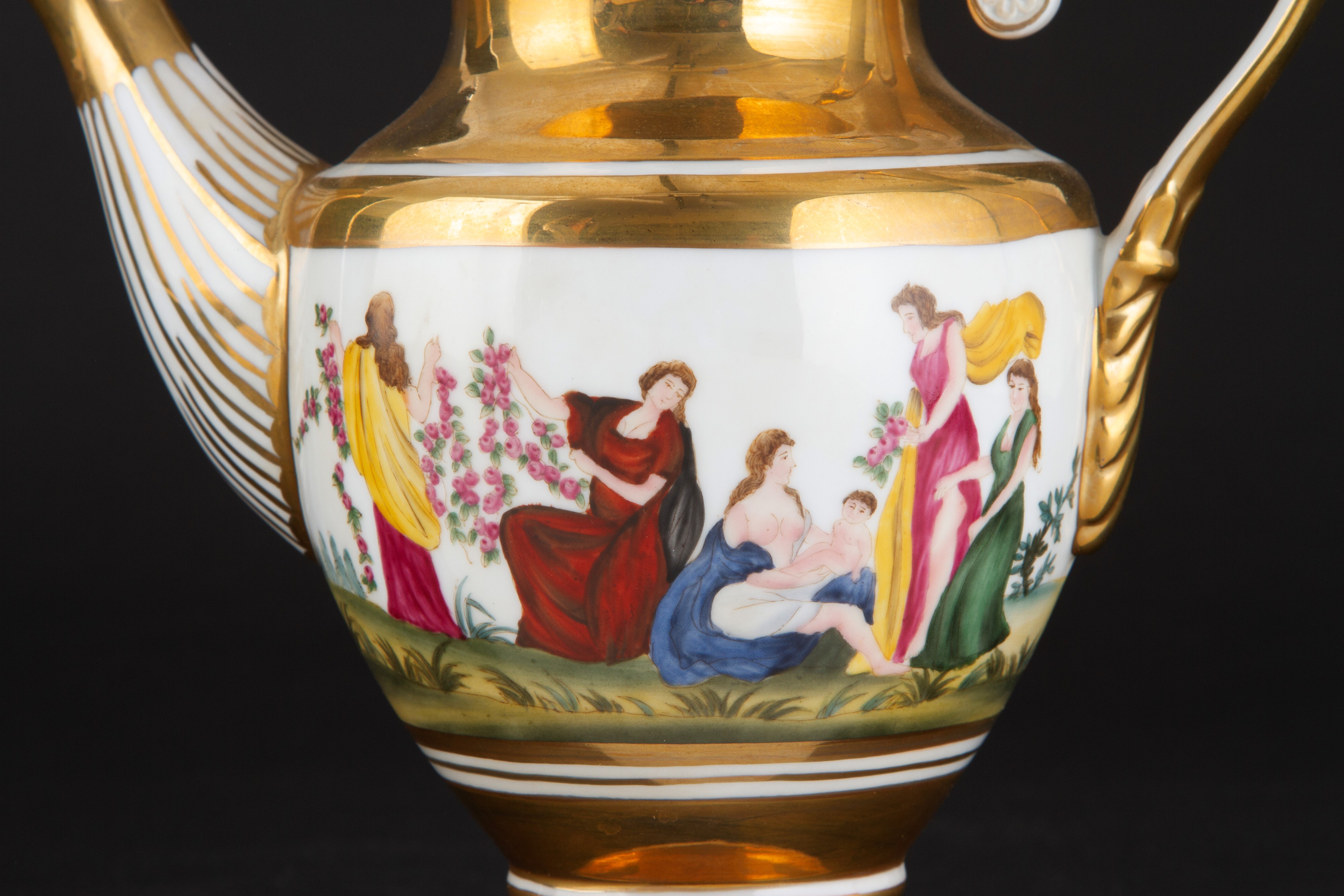 Servizio da caffè tête-à-tête in porcellana neoclassica, Fine XIX secolo