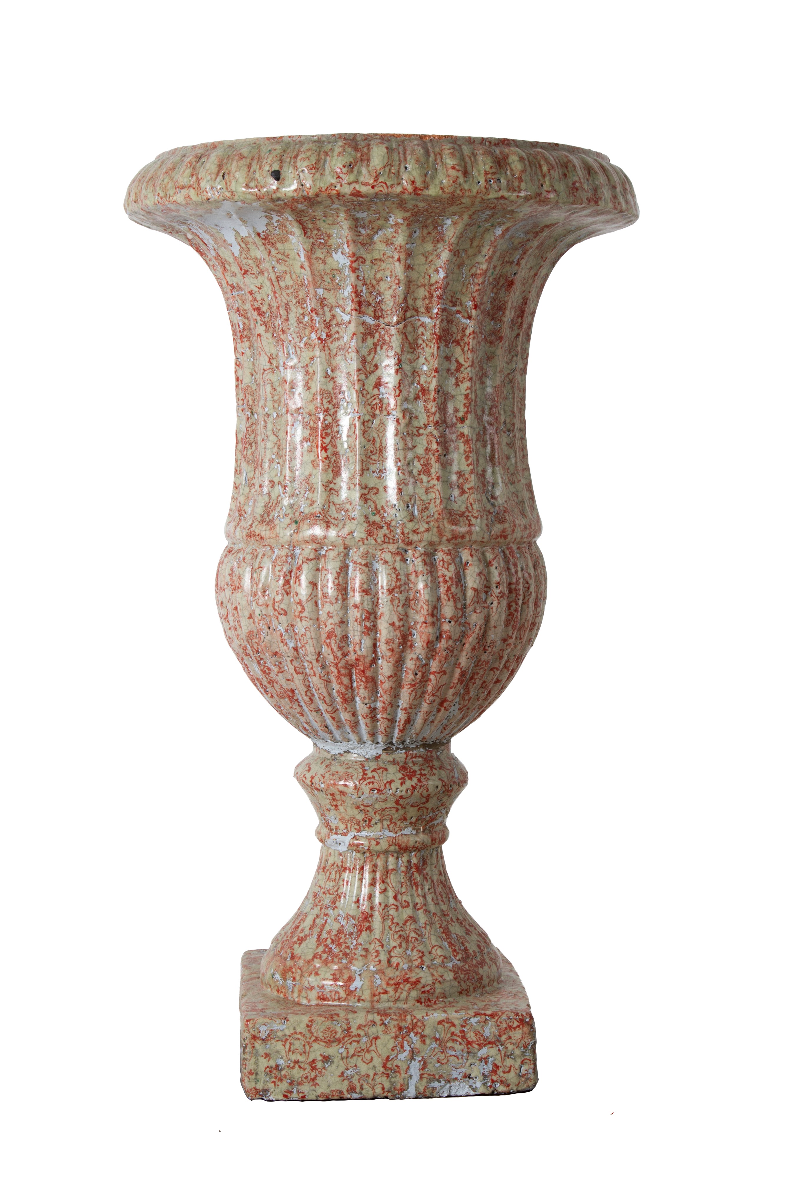 Grande vaso Mediceo, terracotta invetriata, XIX secolo