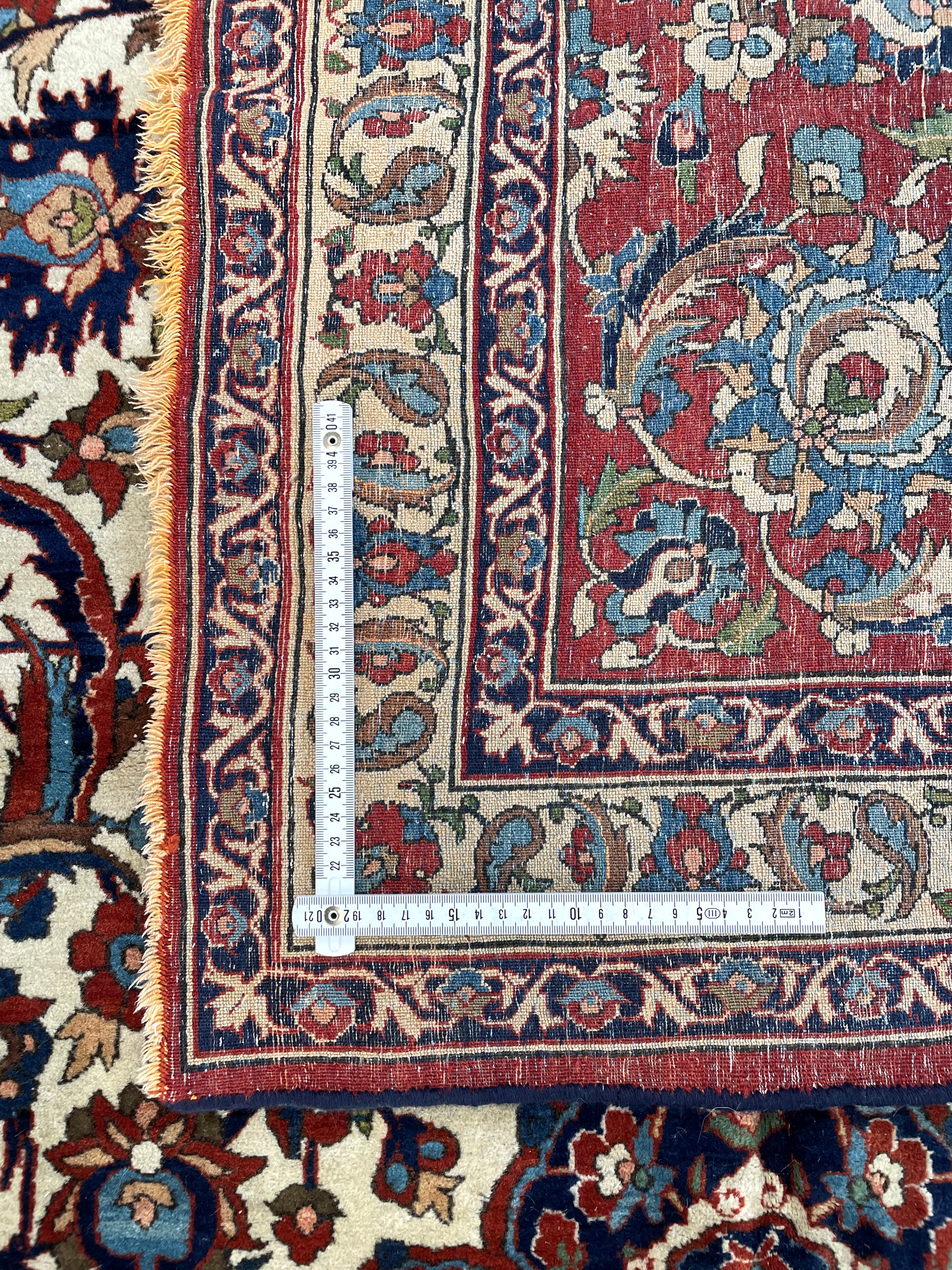 Tappeto Isfahan Zafferani, tappeto persiano (circa 1900)