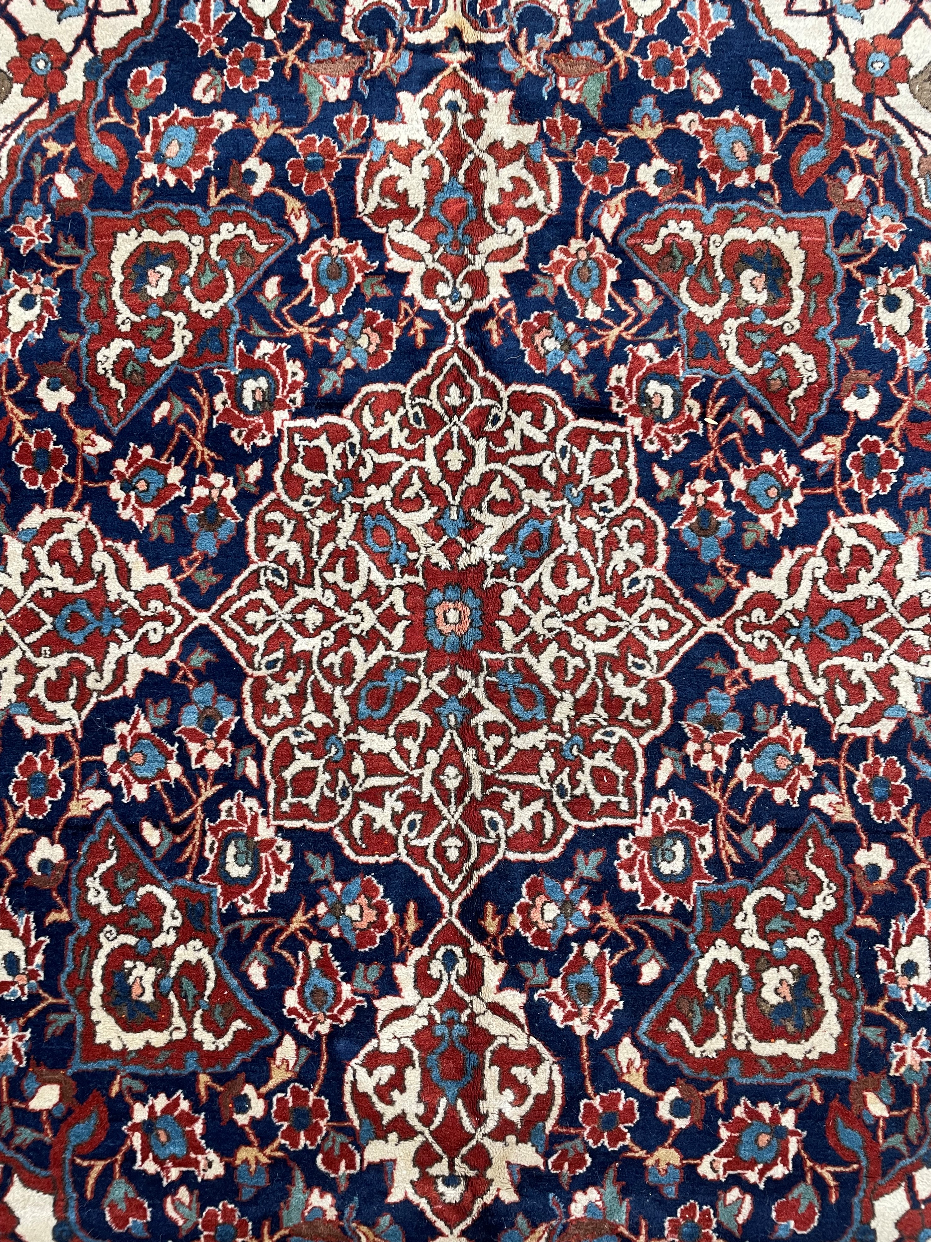 Tappeto Isfahan Zafferani, tappeto persiano (circa 1900)