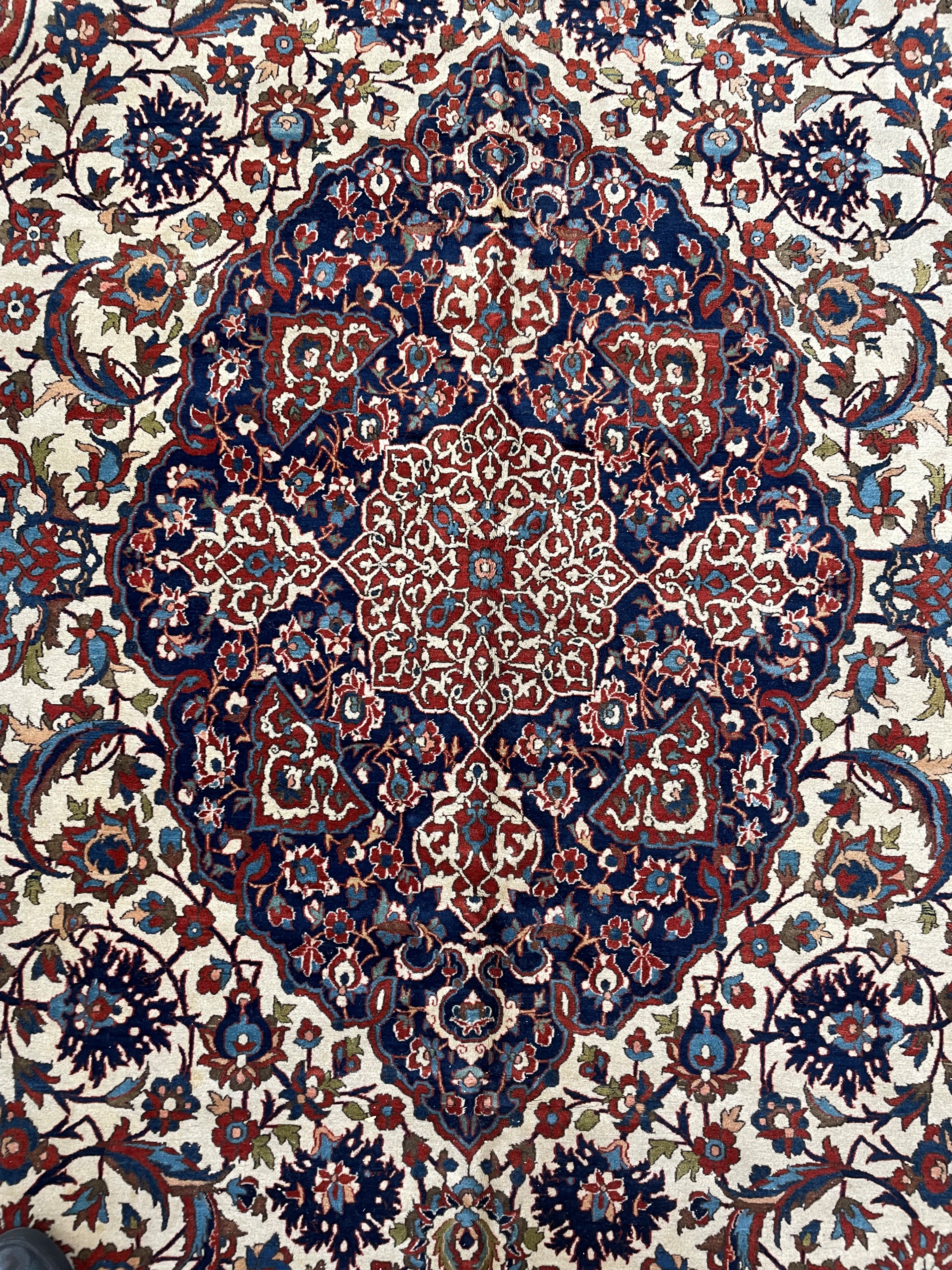 Tappeto Isfahan Zafferani, tappeto persiano (circa 1900)