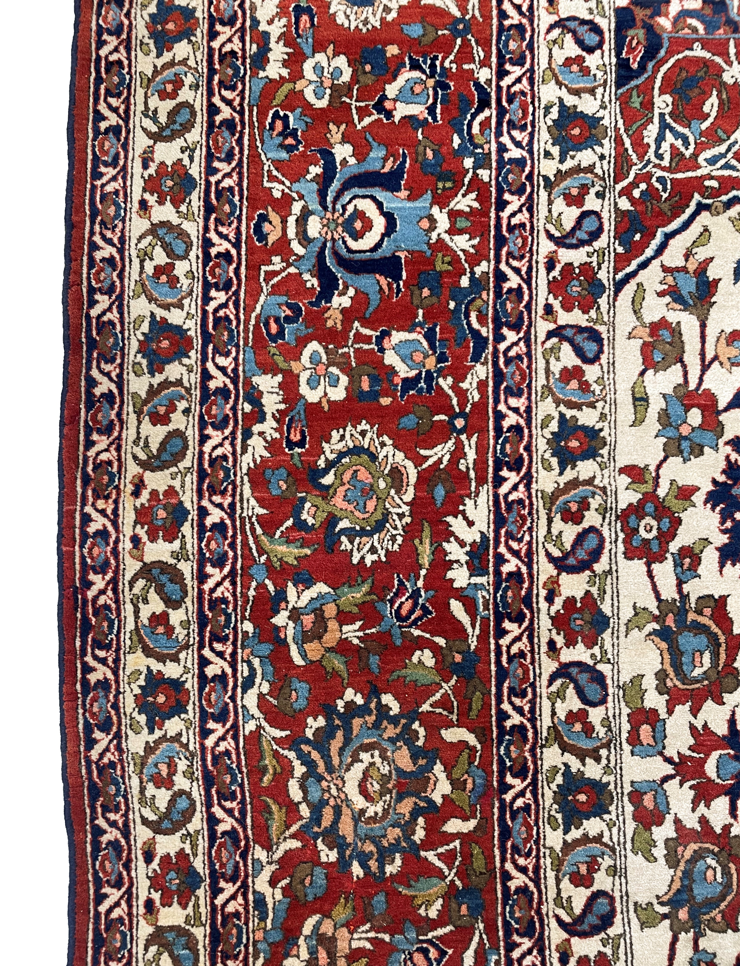 Tappeto Isfahan Zafferani, tappeto persiano (circa 1900)