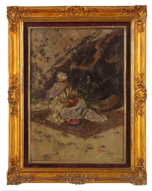 RICCARDO PELLEGRINI - Dipinto "BERBERO A RIPOSO"