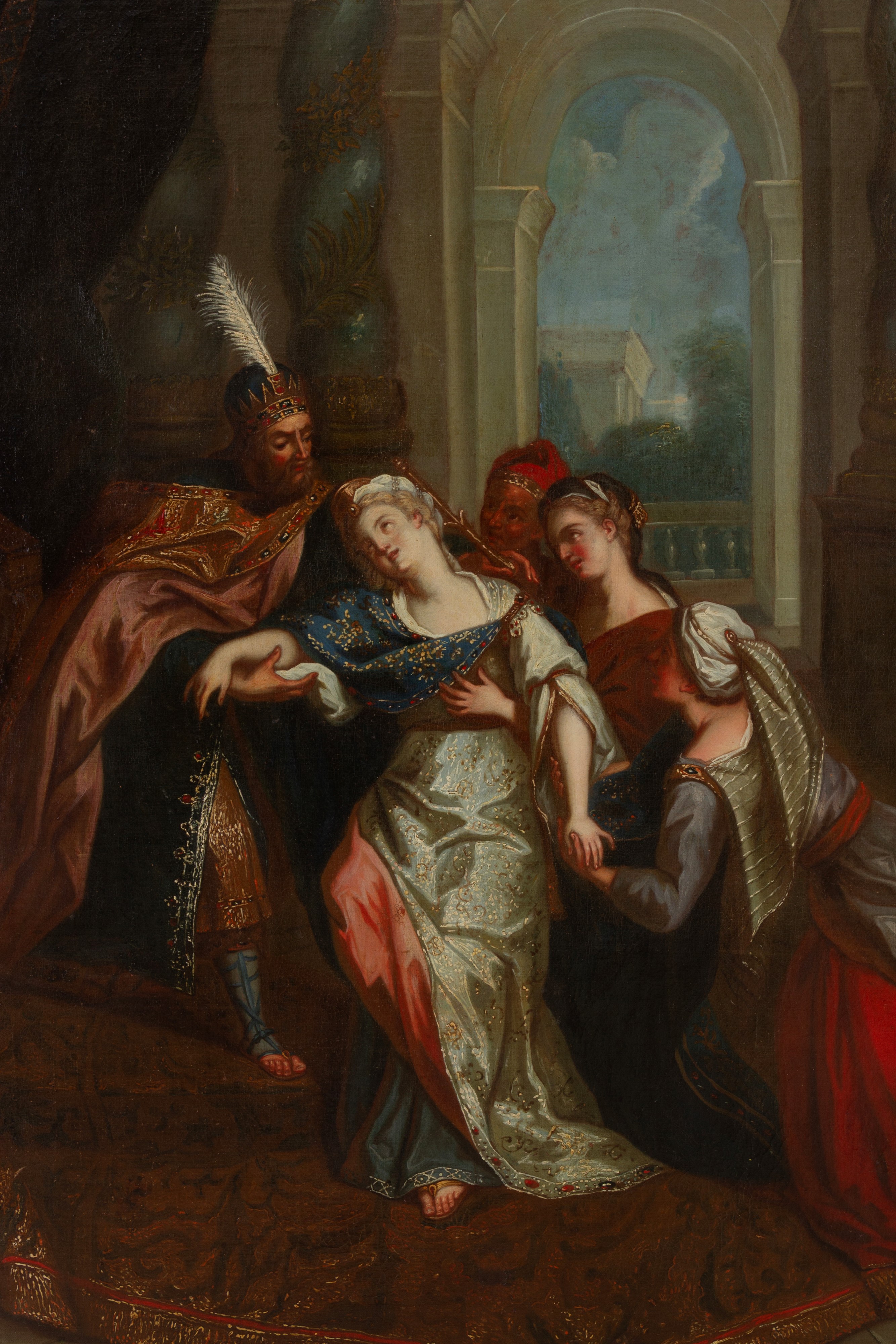 Autore sconosciuto, Ester e Assuero, olio su tela