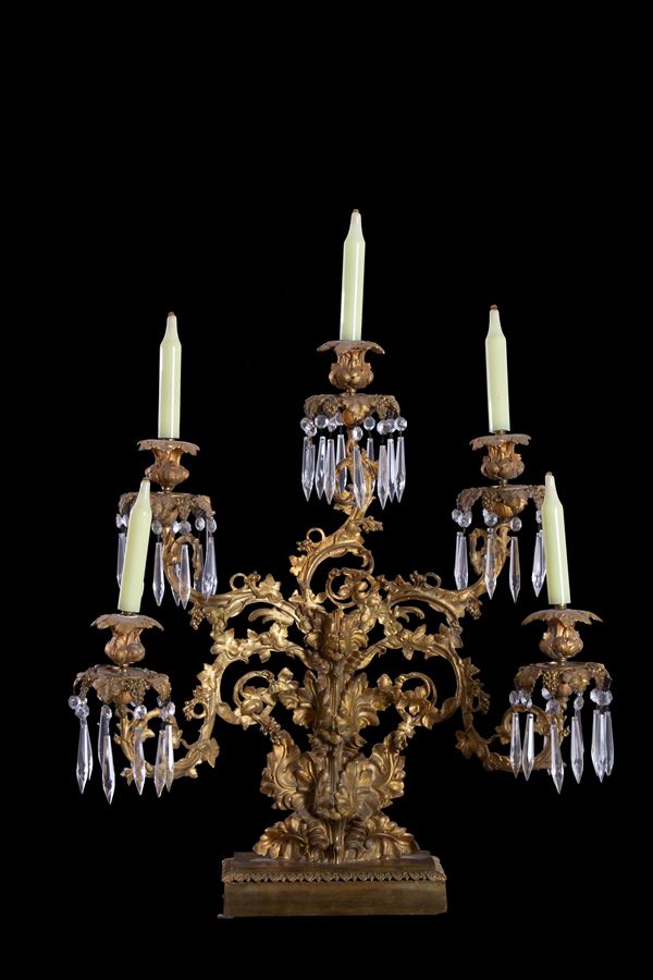 Five-flame candelabra