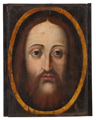 Anonimo, Volto di Cristo, olio su tavoletta