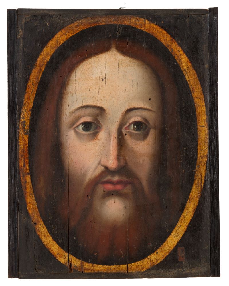 Anonimo, Volto di Cristo, olio su tavoletta