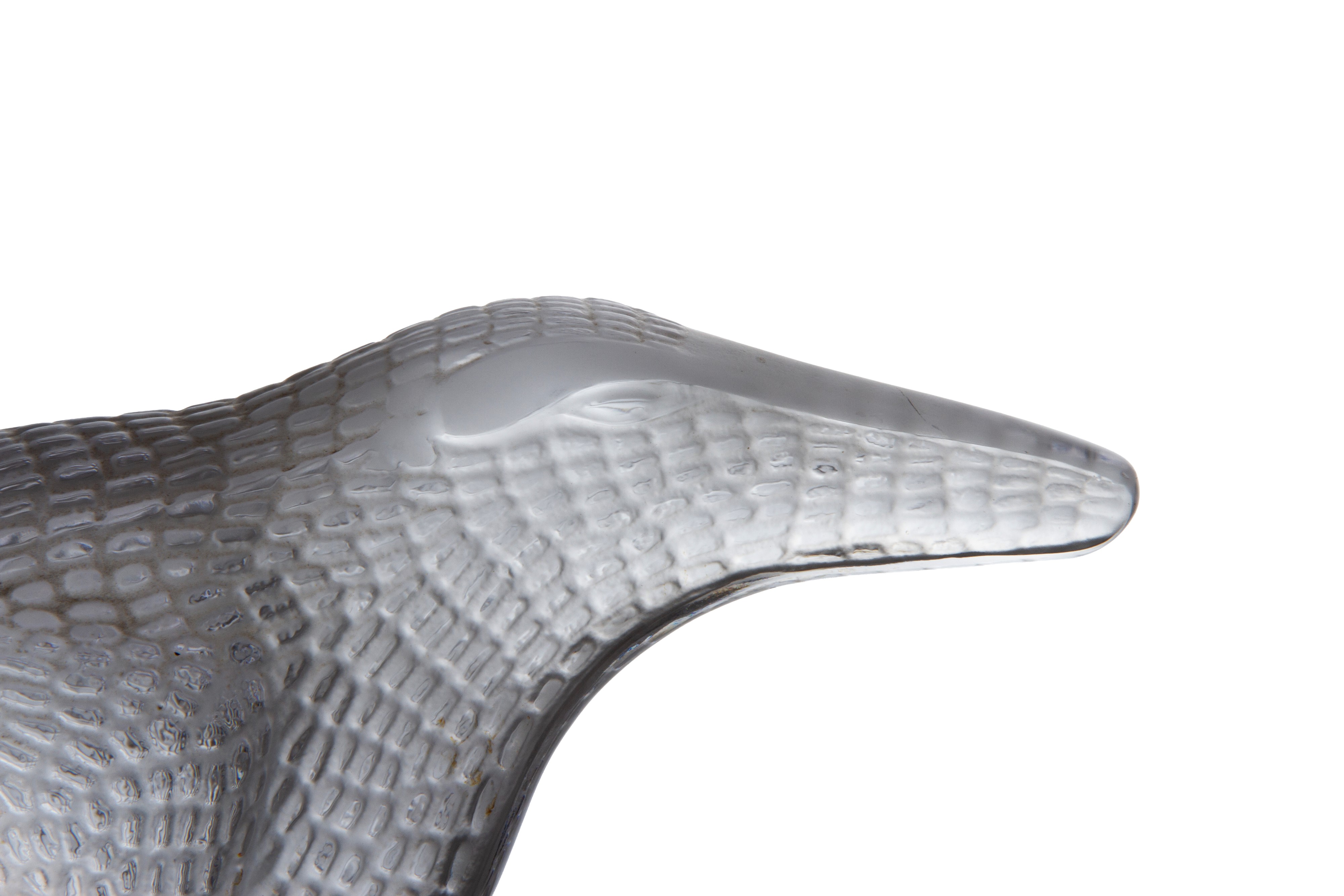 LALIQUE, Coppia di fermalibri a forma di pangolini in cristallo