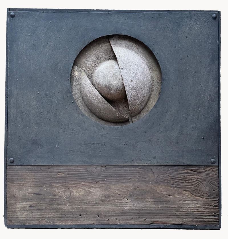 Ferruccio Bortoluzzi - Composizione N.135 (1967), tecnica mista su faesite