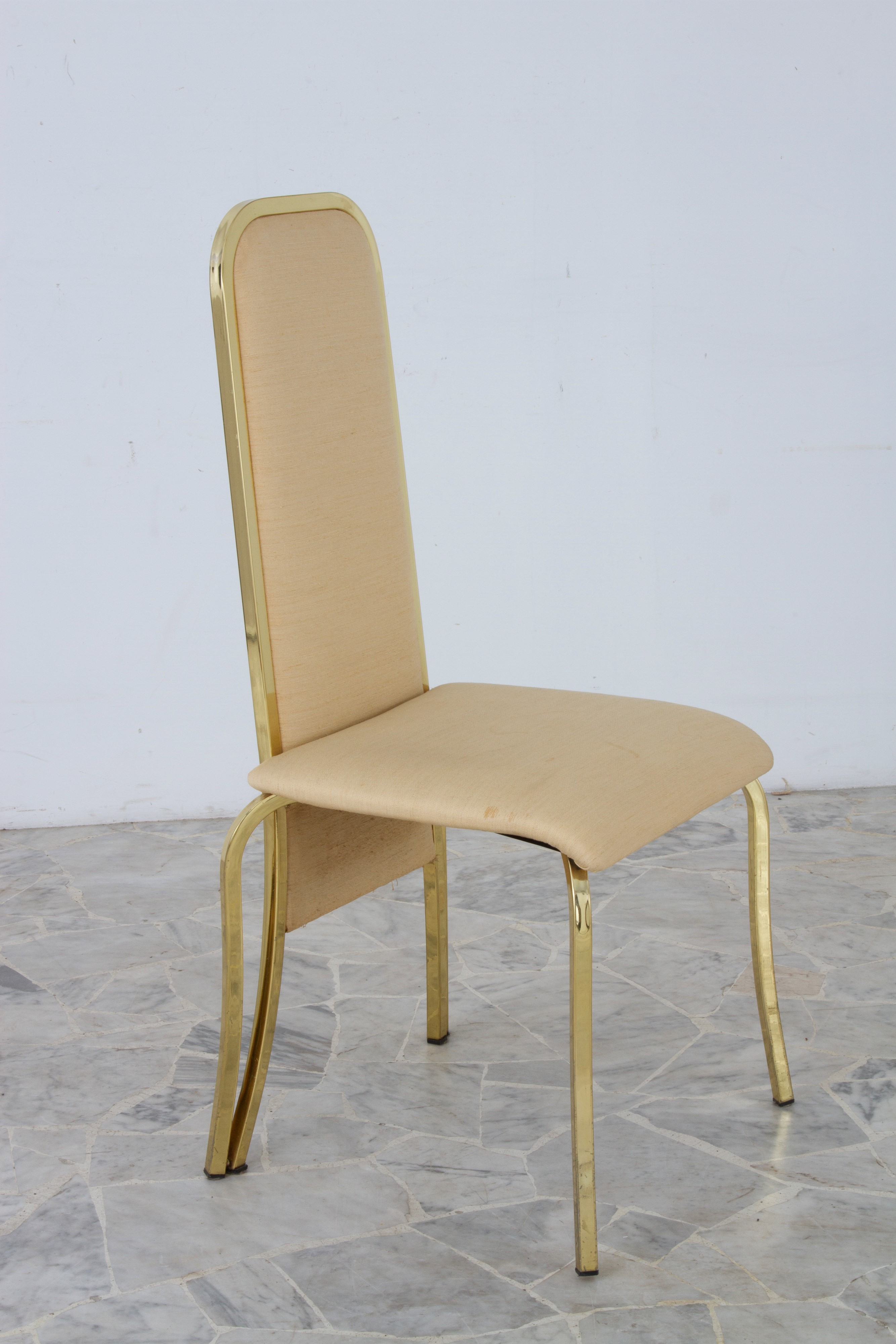 Romeo Rega - Quattro sedie in ottone e cotone