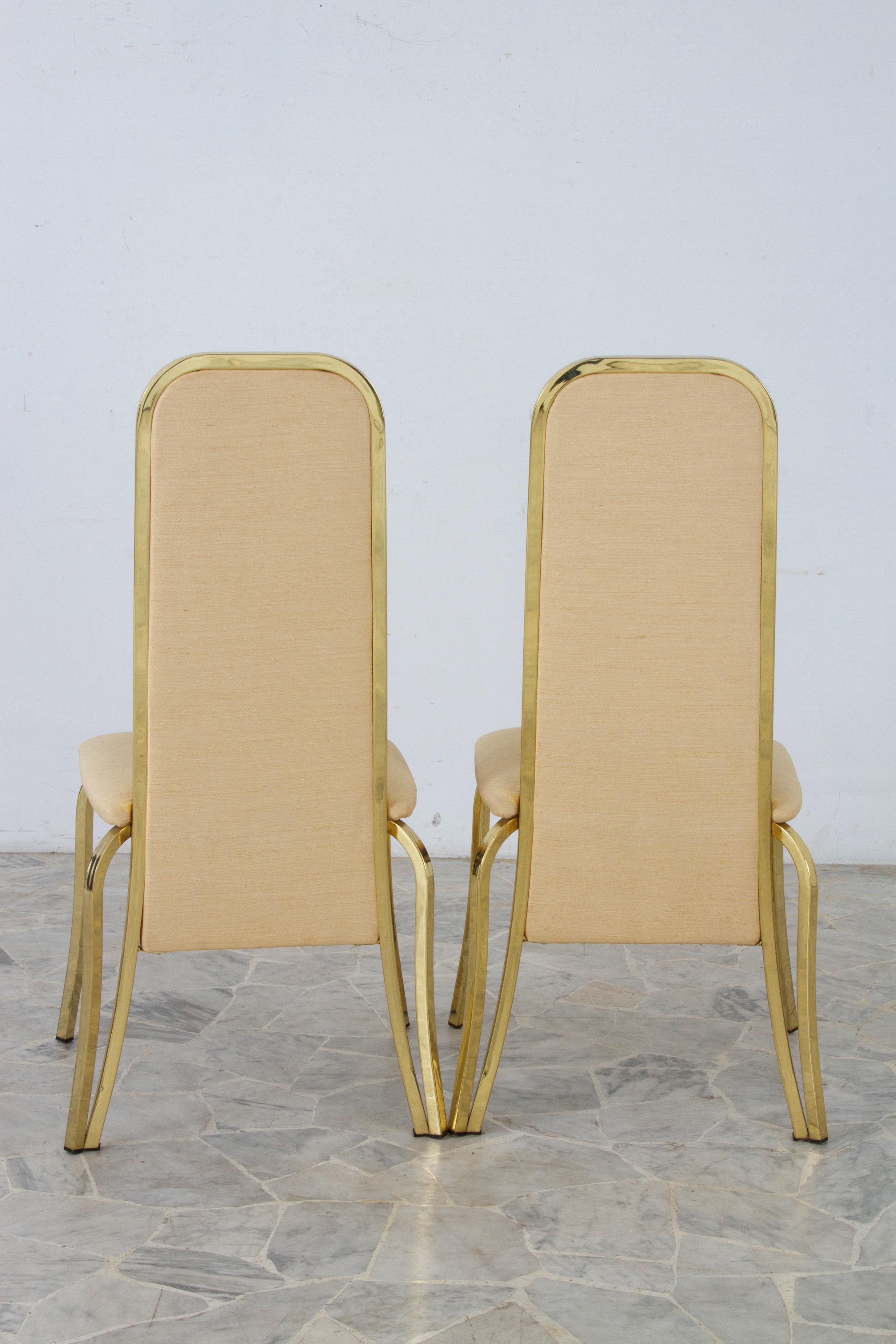 Romeo Rega - Quattro sedie in ottone e cotone