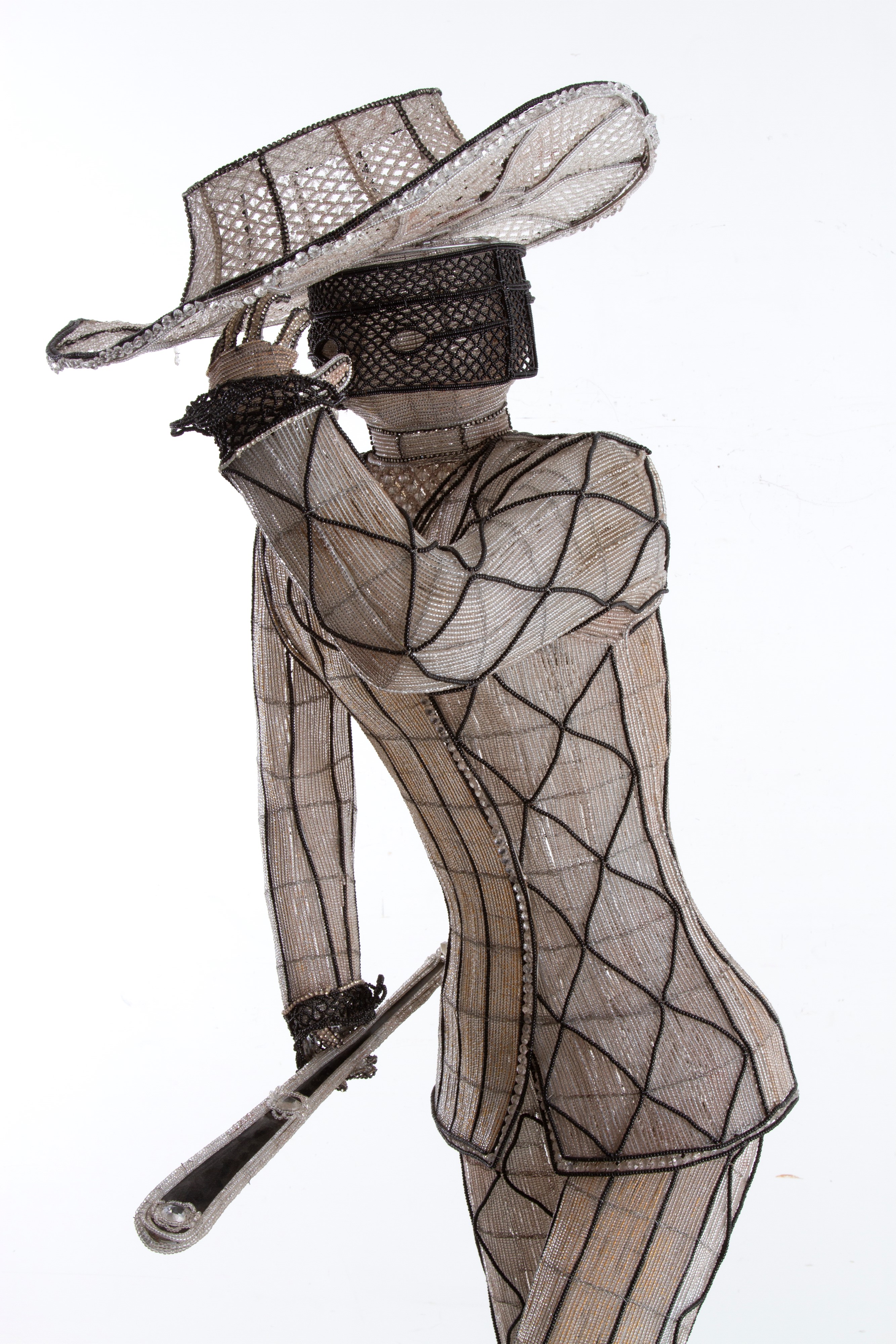 Lampada da terra, Uomo Mascherato, metallo e vetro di Murano
